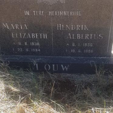 LOUW Hendrik Albertus 1930-1986 &amp; Maria Elizabeth 1930-1984