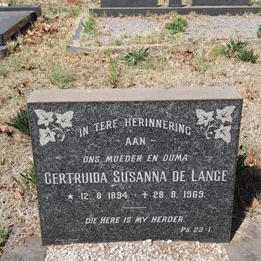 LANGE Gertruida Susanna, de 1894-1969