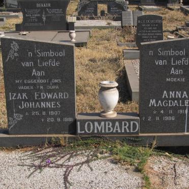 LOMBARD Izak Edward Johannes 1907-1981 &amp; Anna Magdalena 1915-1986