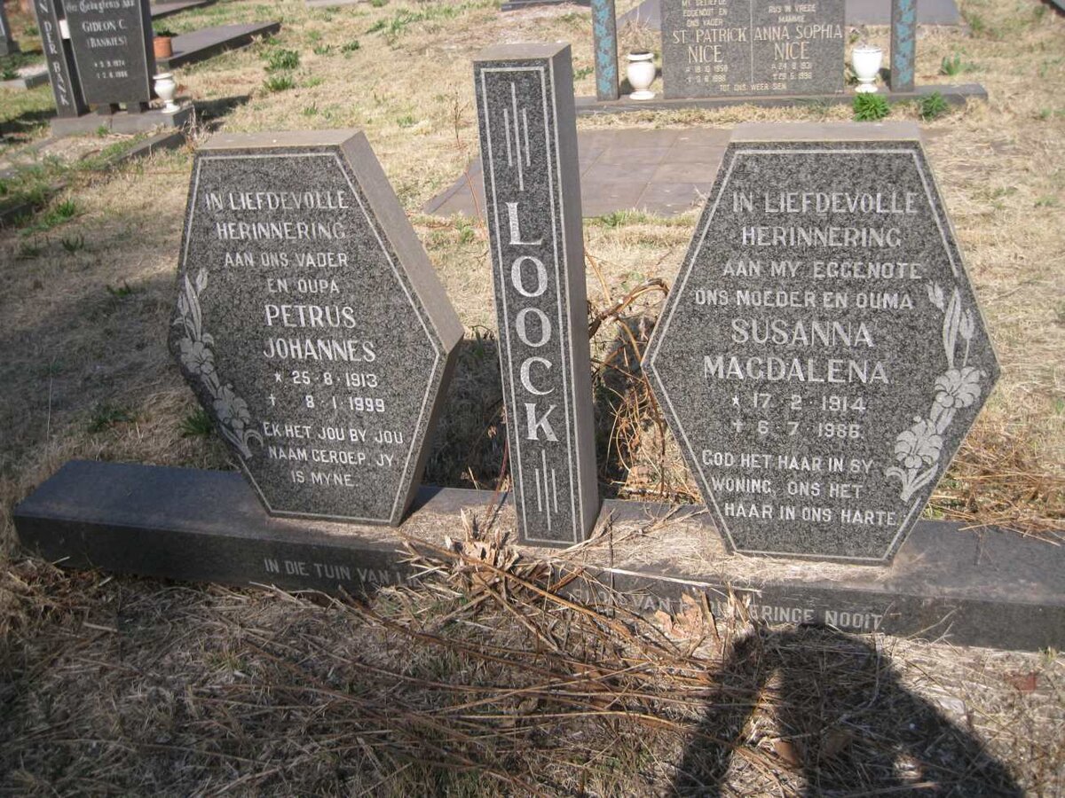 LOOCK Petrus Johannes 1913-1999 & Susanna Magdalena 1914-1986