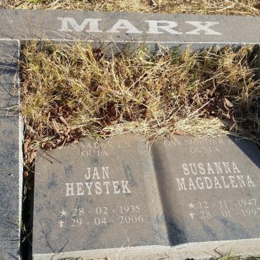 MARX Jan Heystek 1935-2006 &amp; Susanna Magdalena 1947-1997