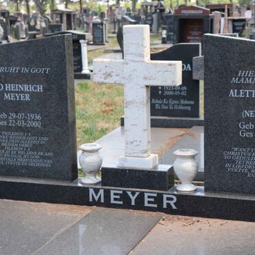 MEYER Ivo Heinrich 1936-2000 & Aletta Elizabeth MOUTON 1939-2012
