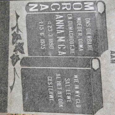 MORGAN Anna M.C.A. 1890-1975