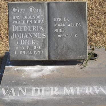 MERWE Diederick Johannes, van der 1920-1997