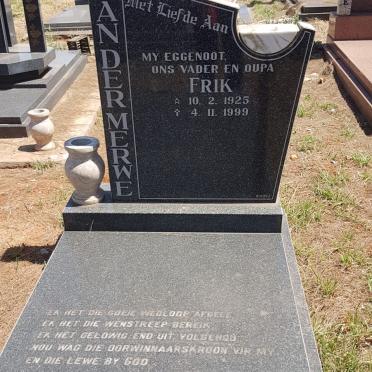 MERWE Frik, van der 1925-1999