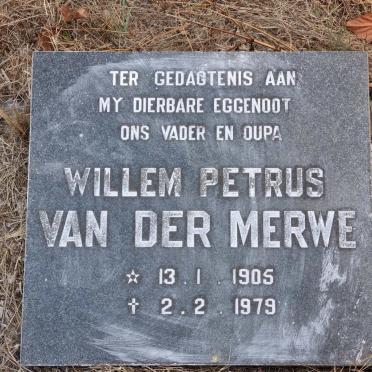MERWE Willem Petrus, van der 1905-1979
