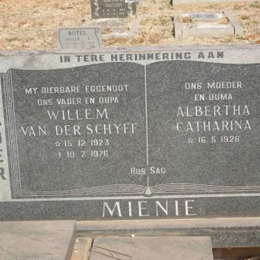 MIENIE Willem Van Der Schyff 1923-1976 &amp; Albertha Catharina 1926-
