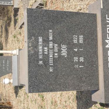 MERWE Joof, van der 1922-1986