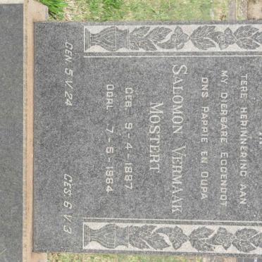 MOSTERT Salomon Vermaak 1897-1964