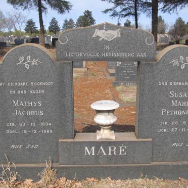 MARE Mathys Jacobus 1894-1968 &amp; Susara Maria Petronella 1904-1986