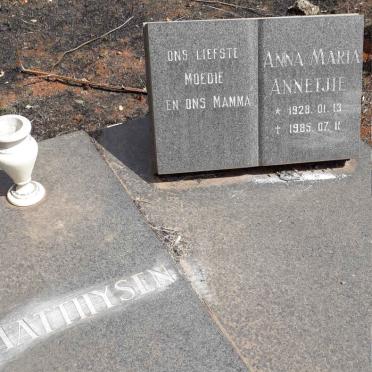 MATTHYSEN Adriaan Willem 1928-2000 &amp; Anna Maria 1928-1985
