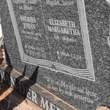MERWE Andries Johan, van der 1964-2011 & Elizabeth Margaretha 1964- 