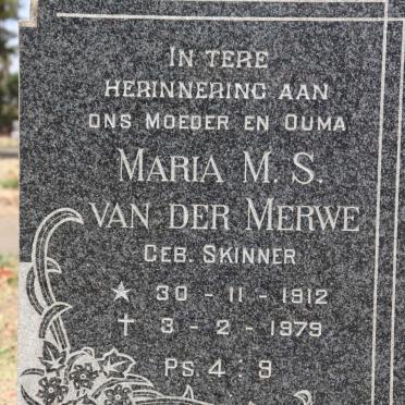 MERWE Maria M.S., van der nee SKINNER 1912-1979