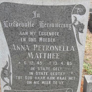 MATTHEE Anna Petronella 1945-1985