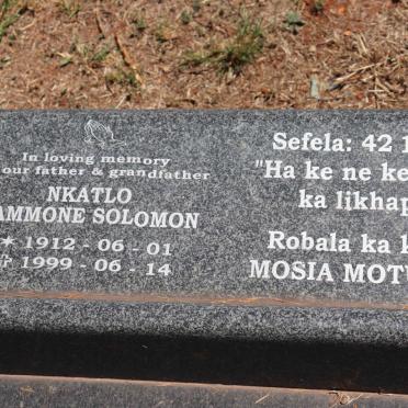 NKATLO Rammone Solomon 1912-1999