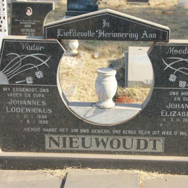 NIEUWOUDT Johannes Lodewickus 1939-1995 &amp; Johanna Elizabeth 1945-