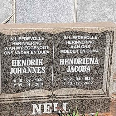 NELL Hendrik Johannes 1930-2001 & Hendriena Jacoba 1934-2002