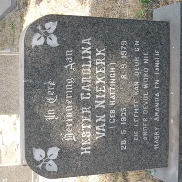 NIEKERK Hester Carolina, van nee HATTINGH 1935-1979