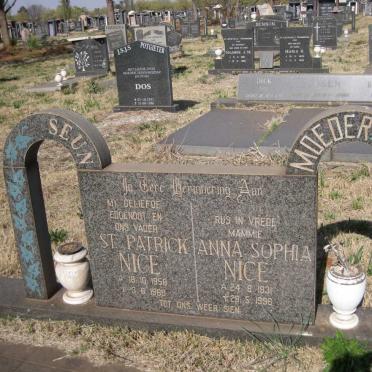 NICE Anna Sophia 1931-1996 :: NICE St Patrick 1958-1988