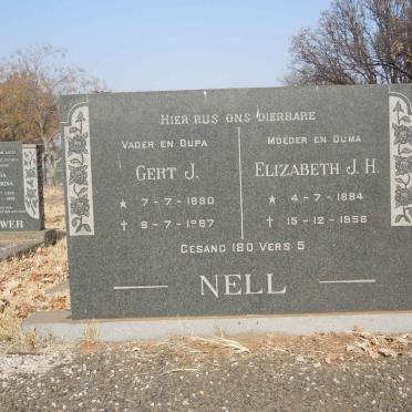 NELL Gert J. 1890-1967 &amp; Elizabeth J.H. 1894-1958