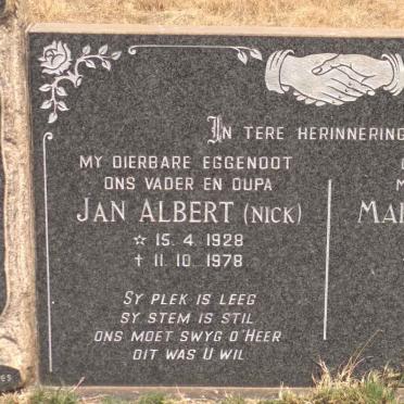 NIEKERK Jan Albert, van 1928-1978 &amp; Martha Maria 1933-1988