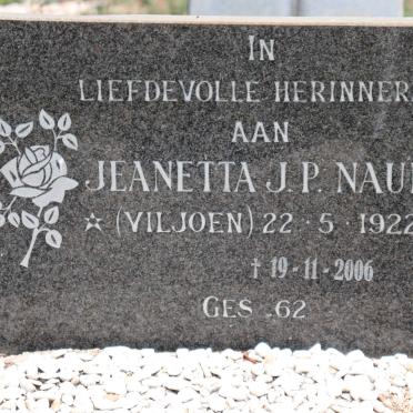 NAUDE Jeanetta J.P. nee VILJOEN 1922-2006