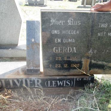 OLIVIER Gerda nee LEWIS 1940-1992