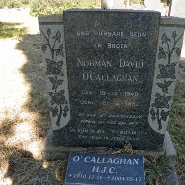 O'CALLAGHAN H.J.C. 1910-2004 :: O'CALLAGHAN Norman David 1940-1963
