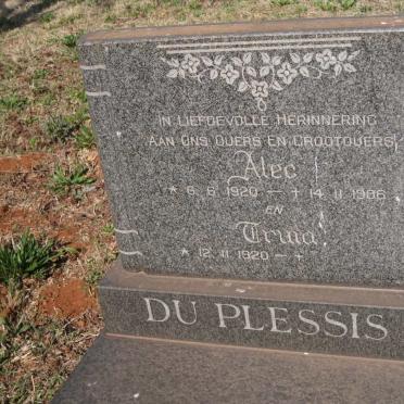 PLESSIS Alec, du 1920-1986 & Truia 1920- 
