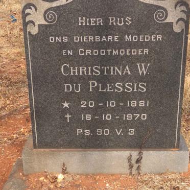 PLESSIS Christina W., du 1881-1970