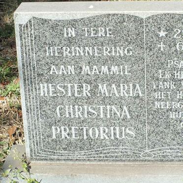 PRETORIUS Hester Maria Christina 1913-1988