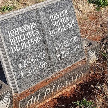 PLESSIS Johannes Phillipus, du 1926-1998 & Hester Sophia 1930-2014