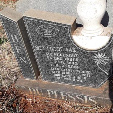 PLESSIS Ben, du 1949-2001