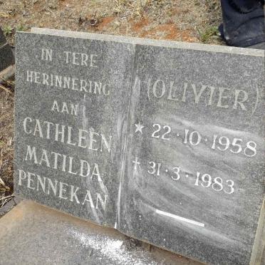 PENNEKAN Cathleen Matilda nee OLIVIER 1958-1983