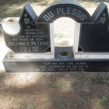PLESSIS Johannes Petrus, du 1930-1991