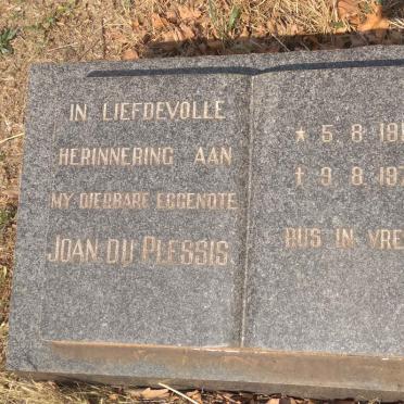 PLESSIS Joan, du 1917-1971