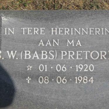 PRETORIUS J.H. 1919-1974 &amp; B.W. 1920-1984