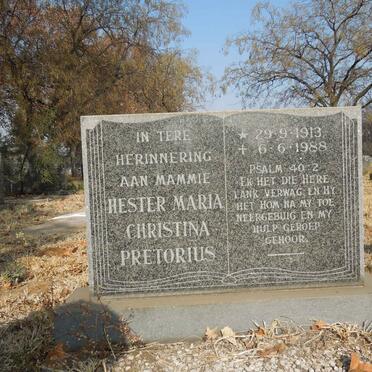 PRETORIUS Hester Maria Christina 1913-1988