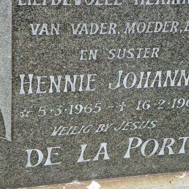 PORT Hennie Johannes, de la 1965-1966