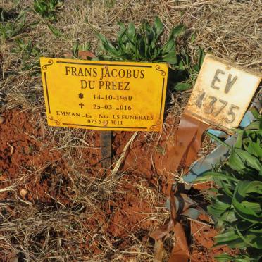 PREEZ Frans Jacobus, du 1950-2016