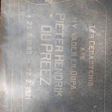 PREEZ Pieter Hendrik, du 1885-1971