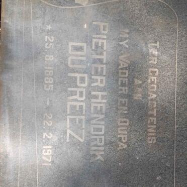 PREEZ Pieter Hendrik, du 1885-1971