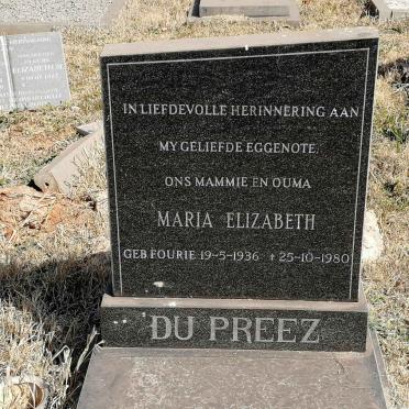 PREEZ Maria Elizabeth, du nee FOURIE 1936-1980