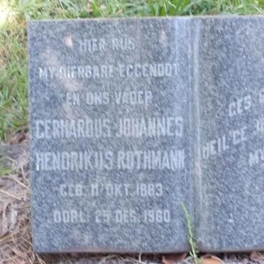 ROTHMANN Gerhardus Johannes Hendrikus 1883-1960
