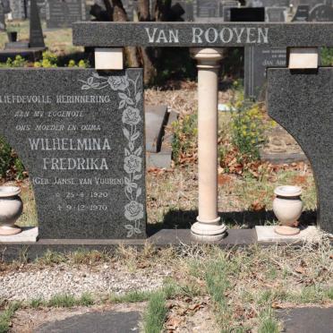 ROOYEN Wilhelmina Fredrika, van nee JANSE VAN VUUREN 1920-1970