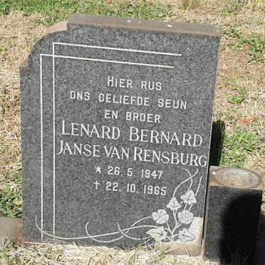 RENSBURG Lenard Bernard, Janse van 1947-1965