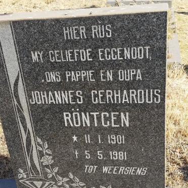 RÖNTGEN Johannes Gerhardus 1901-1981