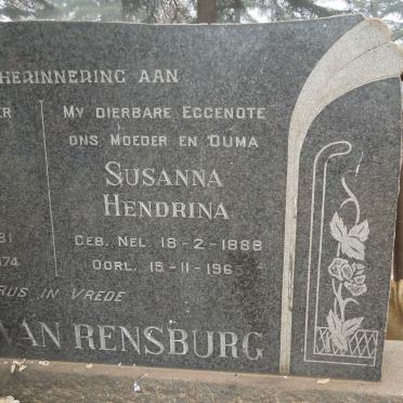 RENSBURG Hendrik Jacobus, Janse van 1881-1974 &amp; Susanna Hendrina 1888-1965