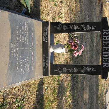 RHEEDER Nicolaas Horrace 1932-1994 &amp; Etriza Elizbeth 1945-2008