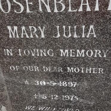 ROSENBLATT Mary Julia 1897-1975